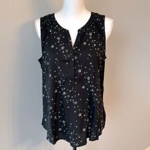 NWT Sleeveless Top - Black with white stars